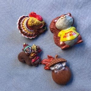 Vintage Hallmark Plastic Holiday Brooch Pins
